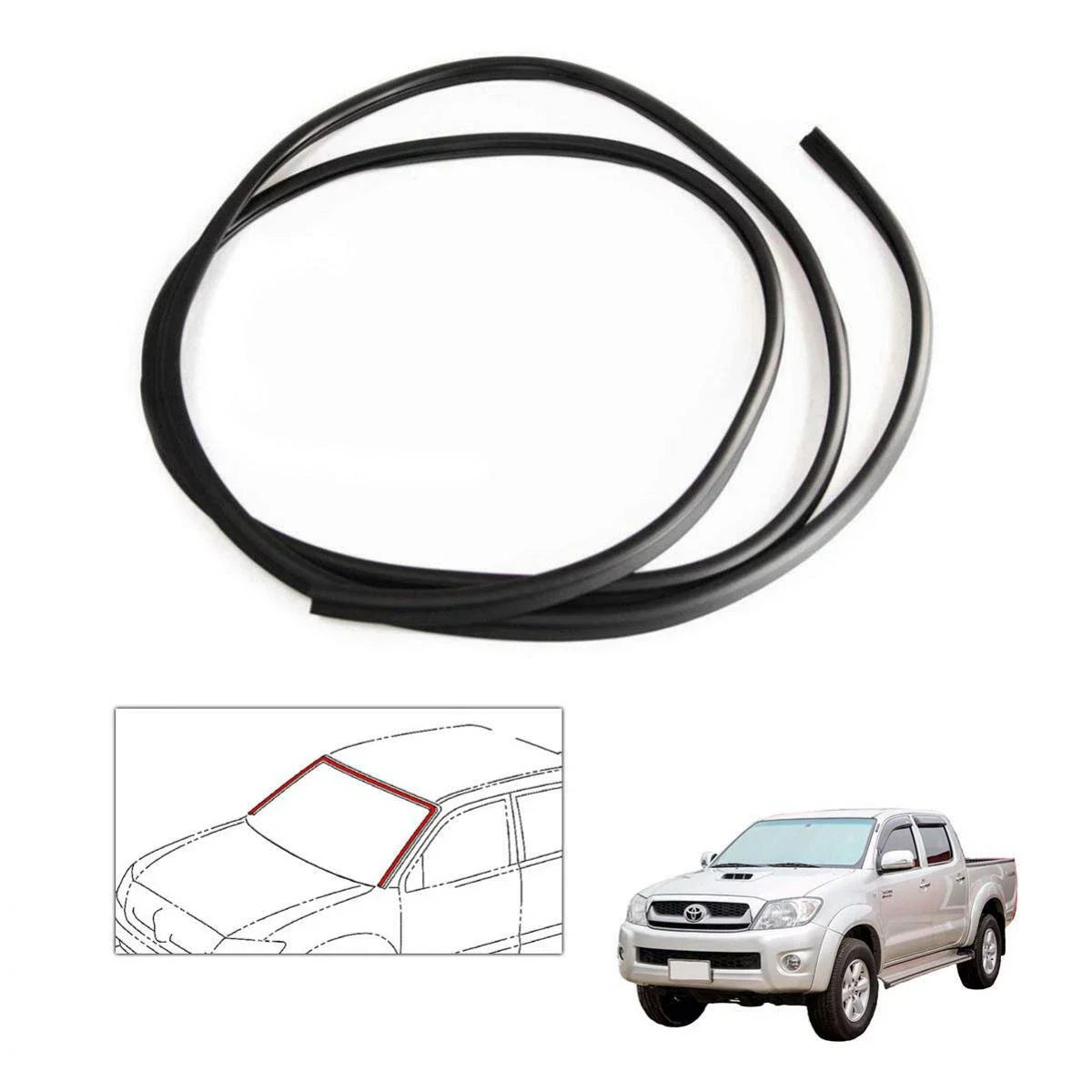 Windshield Glass Seal Weatherstrip Fits Toyota Hilux Vigo KUN26 Truck 05-15 D10