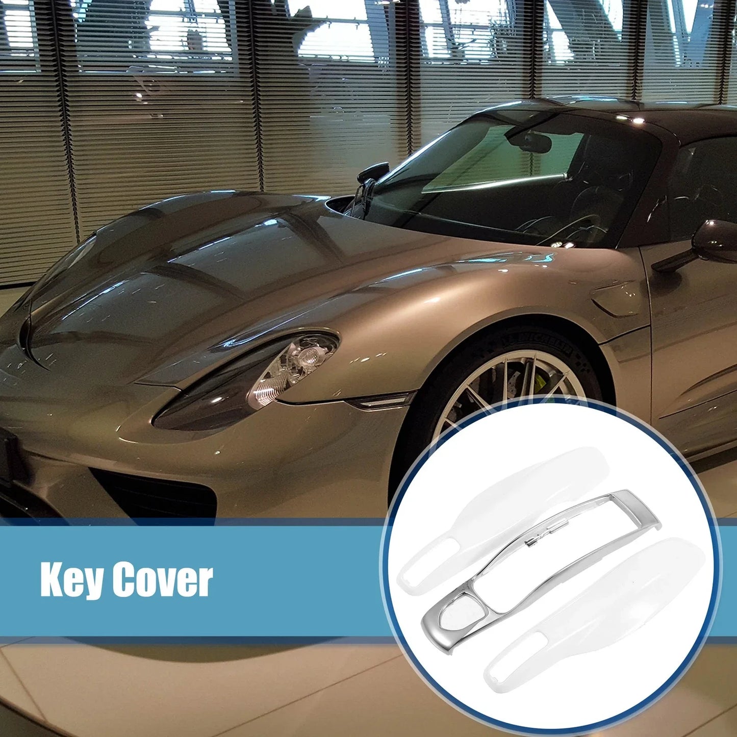Vehicle Remote Key Cover for Porsche Macan 2014-Up - 1 x Key Shell Case White