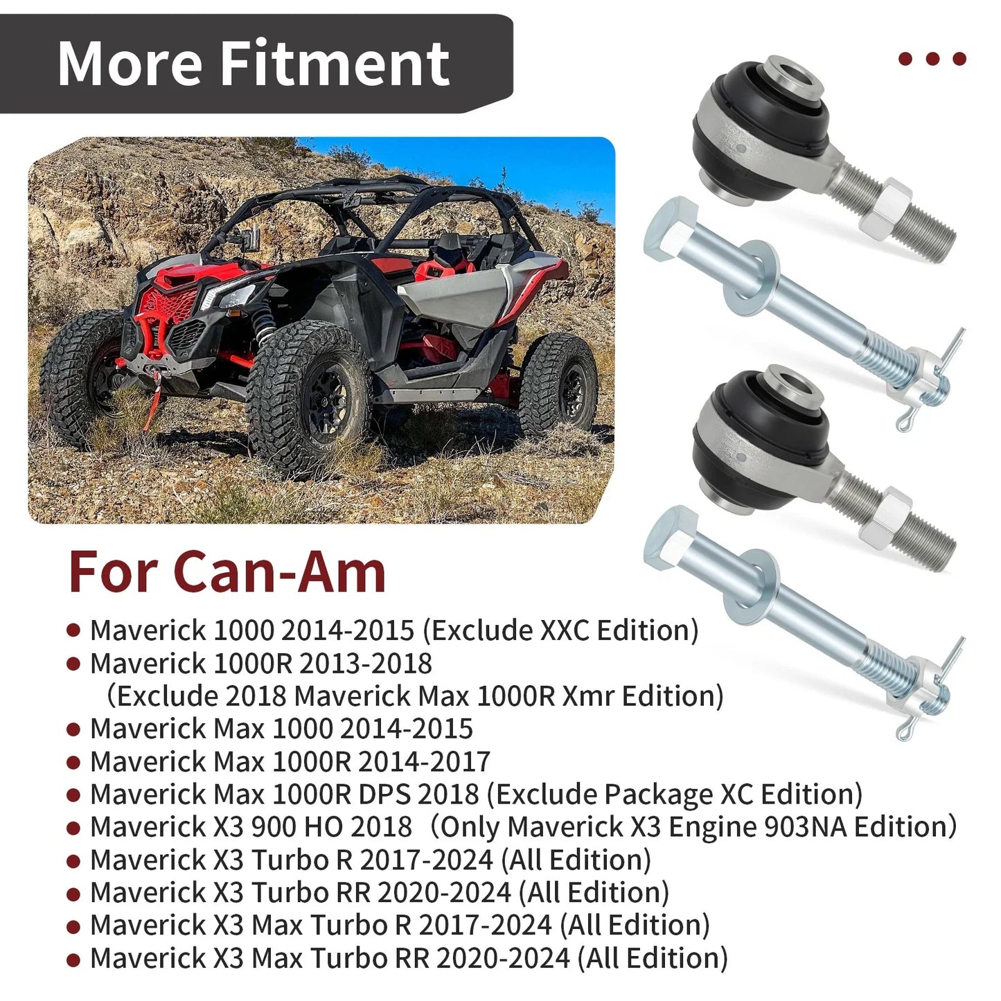 Heavy Duty Tie Rod End Kit for Can-Am Maverick Max (2013–2024)