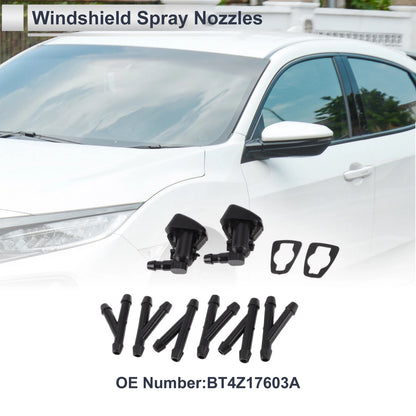 Windshield Washer Nozzle Set of 6 w/ Hose Connector for Ford  No.BT4Z17603A