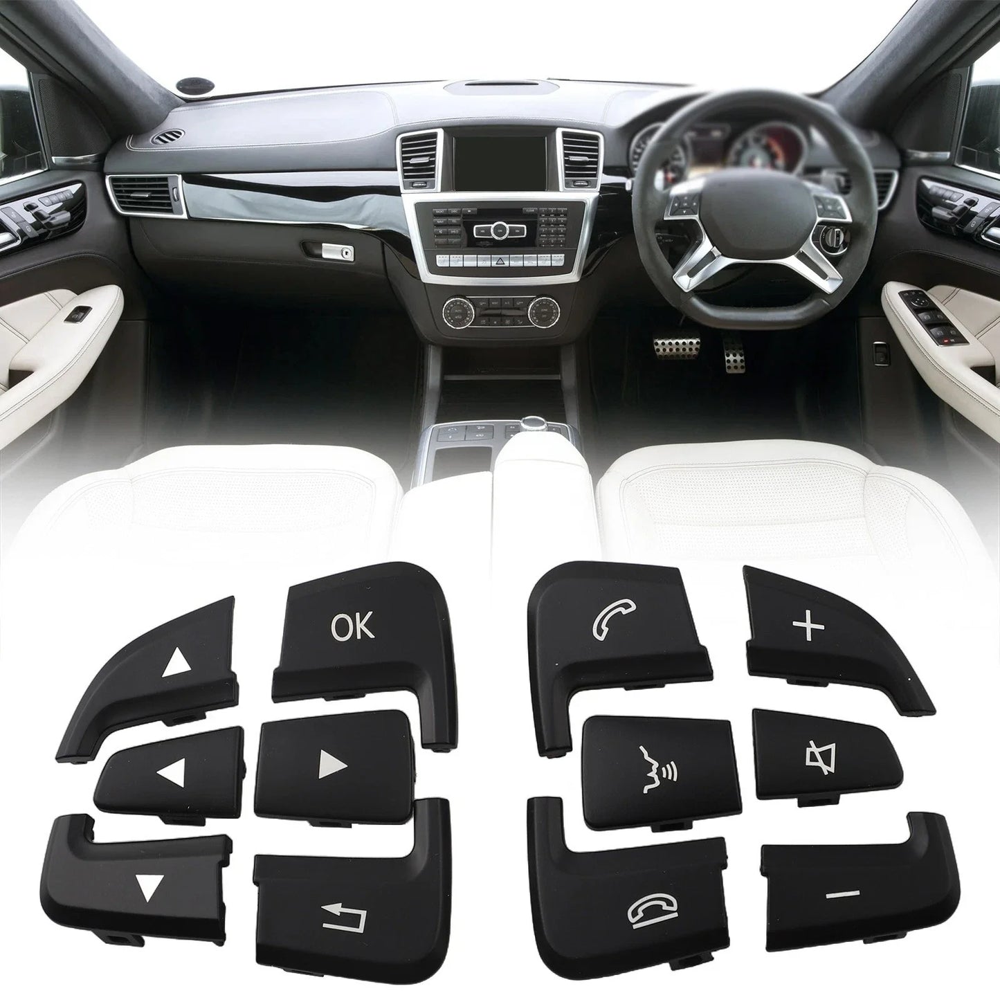 Steering Wheel Button Cover Set for Mercedes-Benz Cars