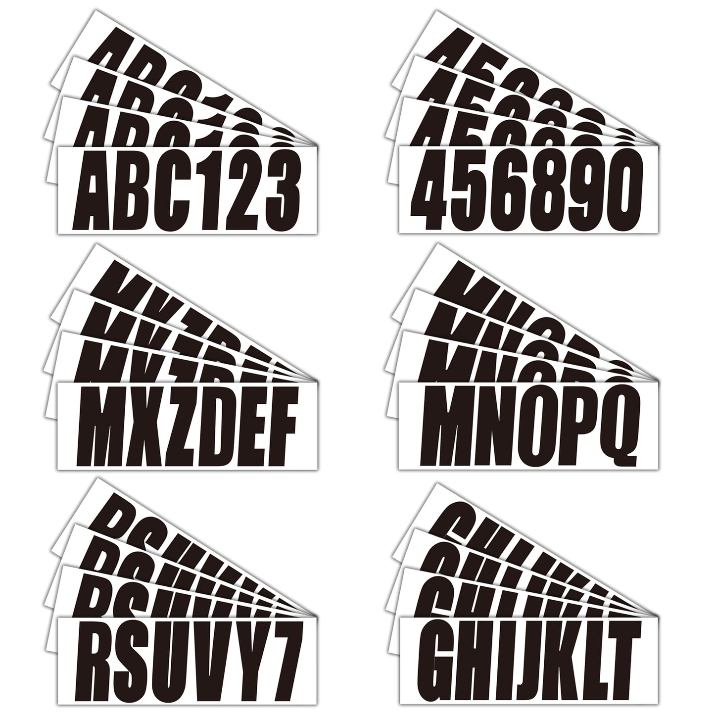 Set of 4 Custom Boat Registration Numbers Decals A-Z & 0-9
