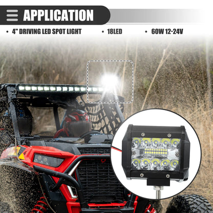 4" LED Off-road Fog Lights with Wiring Harness - Universal Fit