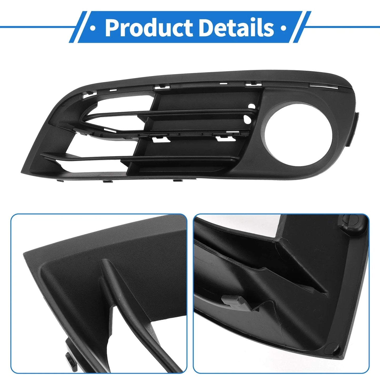1 Pc Car Front Left Fog Light Grill for BMW 5 Series (2014 - 2016) Black