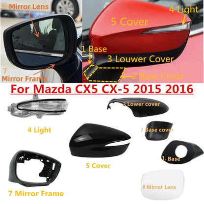 Side Mirror Signal Light Lower Base Cover Cap Frame for Mazda CX-5 (2015–2016)