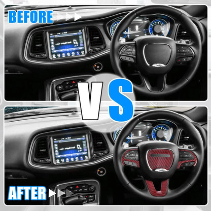 Steering Wheel Trim Set for Dodge Charger Challenger 2015-2020 Red