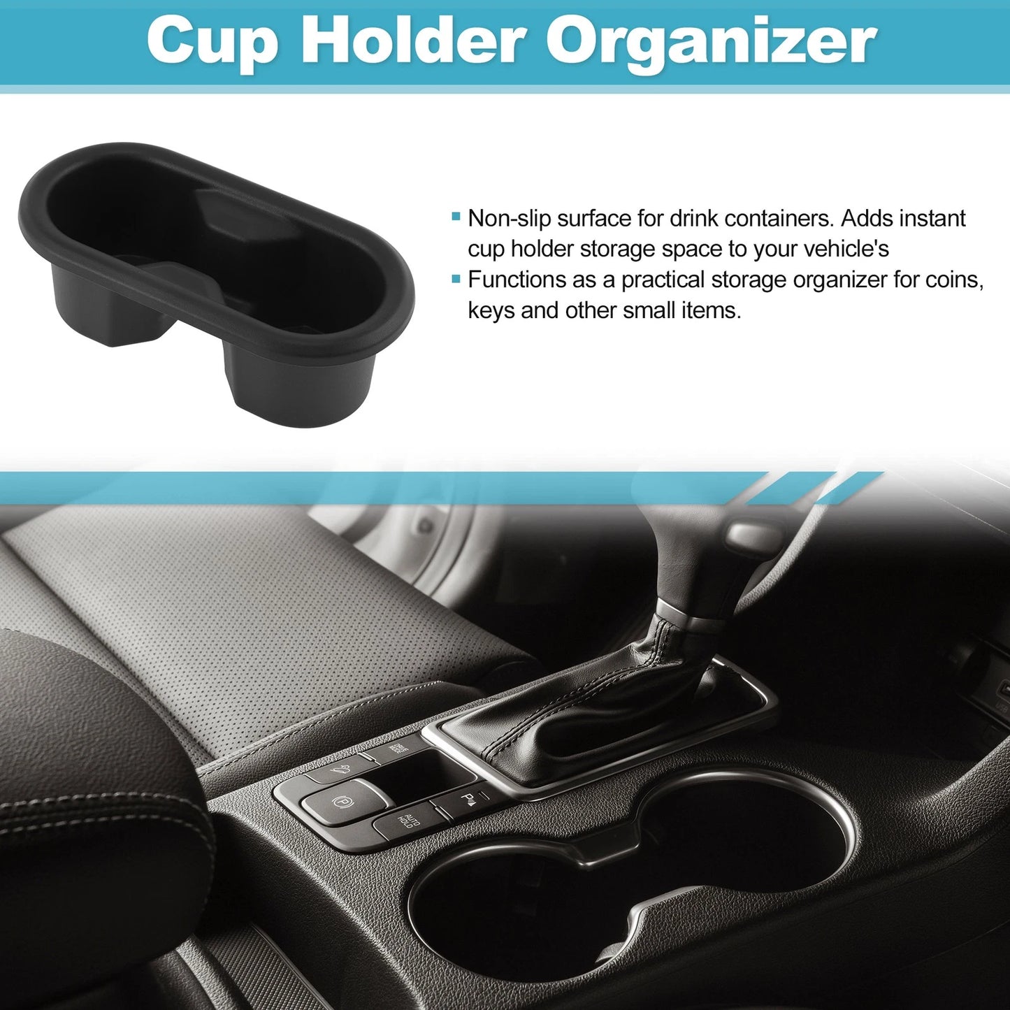 Front Console Cup Holder Organizer for Mini J01 EV J05 Aceman Cooper E SE (2024–2025)