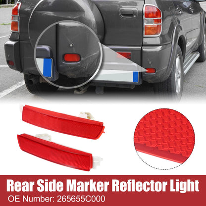 1 Pair Rear Bumper Side Marker Reflector Red for Nissan  265655C000 265605C000