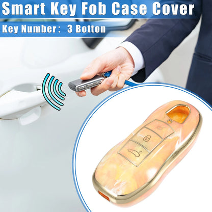 3X Smart Key Fob Case Cover for Porsche Cayenne (2011–2018) TPU Orange