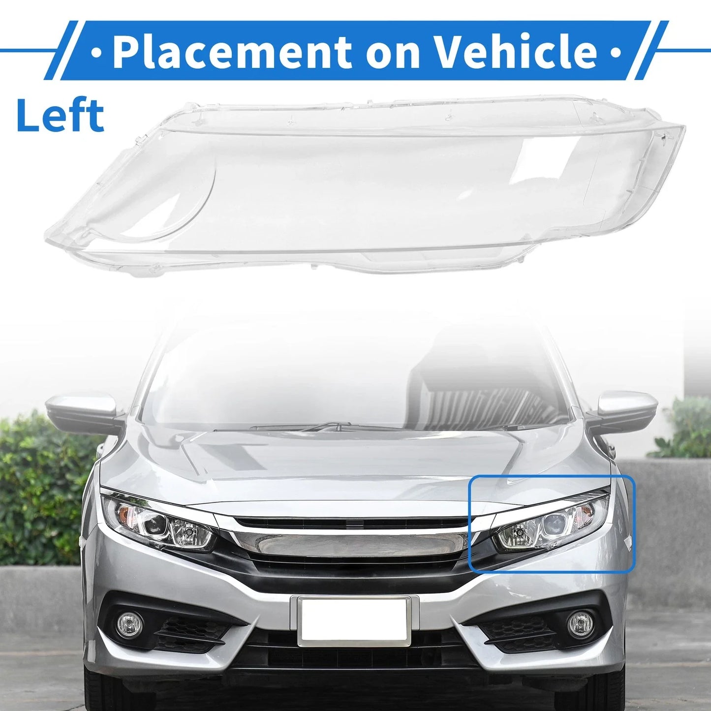 Car Front Left Headlight Lens Cover for Honda Odyssey (2005-2008)