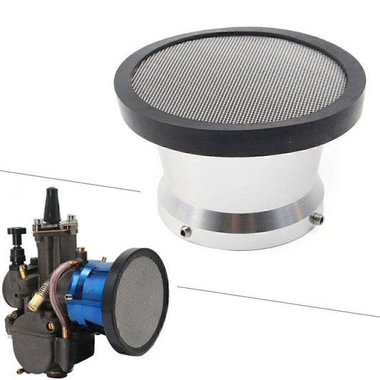50mm Carburetor Air Filter Horn Cup & Net Funnel for Carburetor Silver