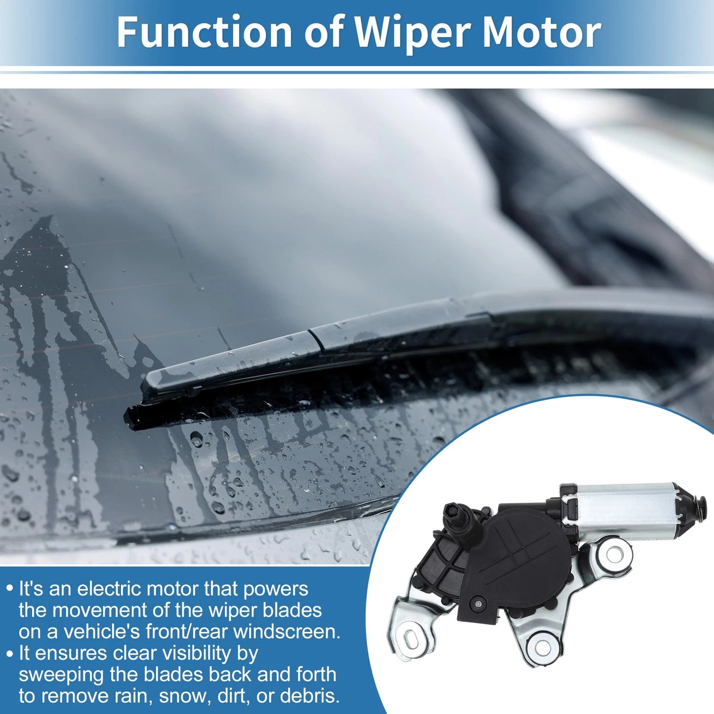 Rear Windscreen Wiper Motor No.5J9955711 for Skoda Fabia Mk2 Combi (2007–2014)
