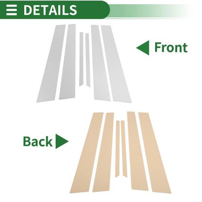 Set of 6 Door Pillar Window Trim for Honda Accord (2003–2007) Chrome