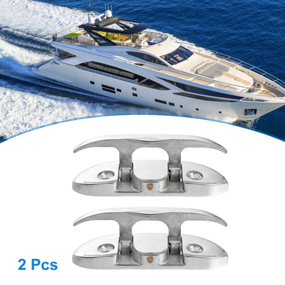 2 Pcs Stainless Steel Flip Up Dock Cleat Handle for Boats (120mm)