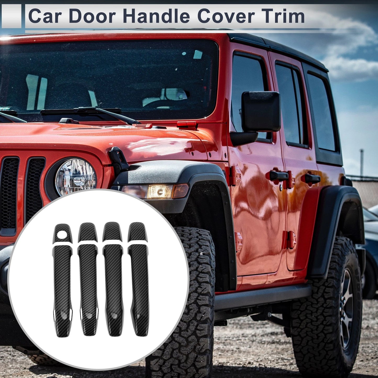 Door Handle Cover for Toyota Prius (2010–2023) Carbon Fiber Black