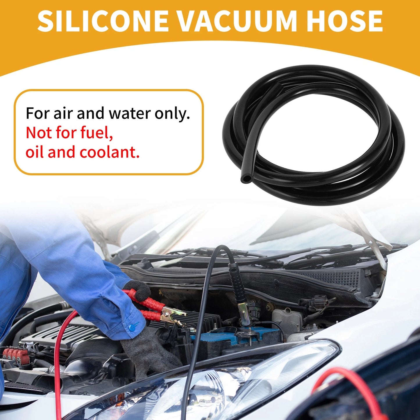 Silicone Vacuum Tubing Hose 1/4" ID 5FT (6mm, 2mm Thickness)