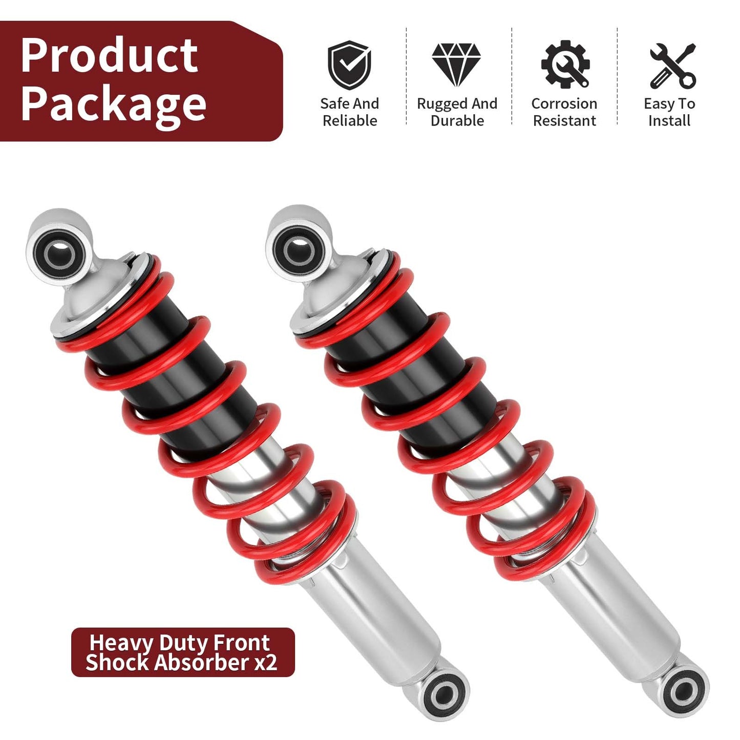 2 Heavy Duty Front Shock Absorbers for Honda Sportrax TRX250EX TRX250X (2001–2024)