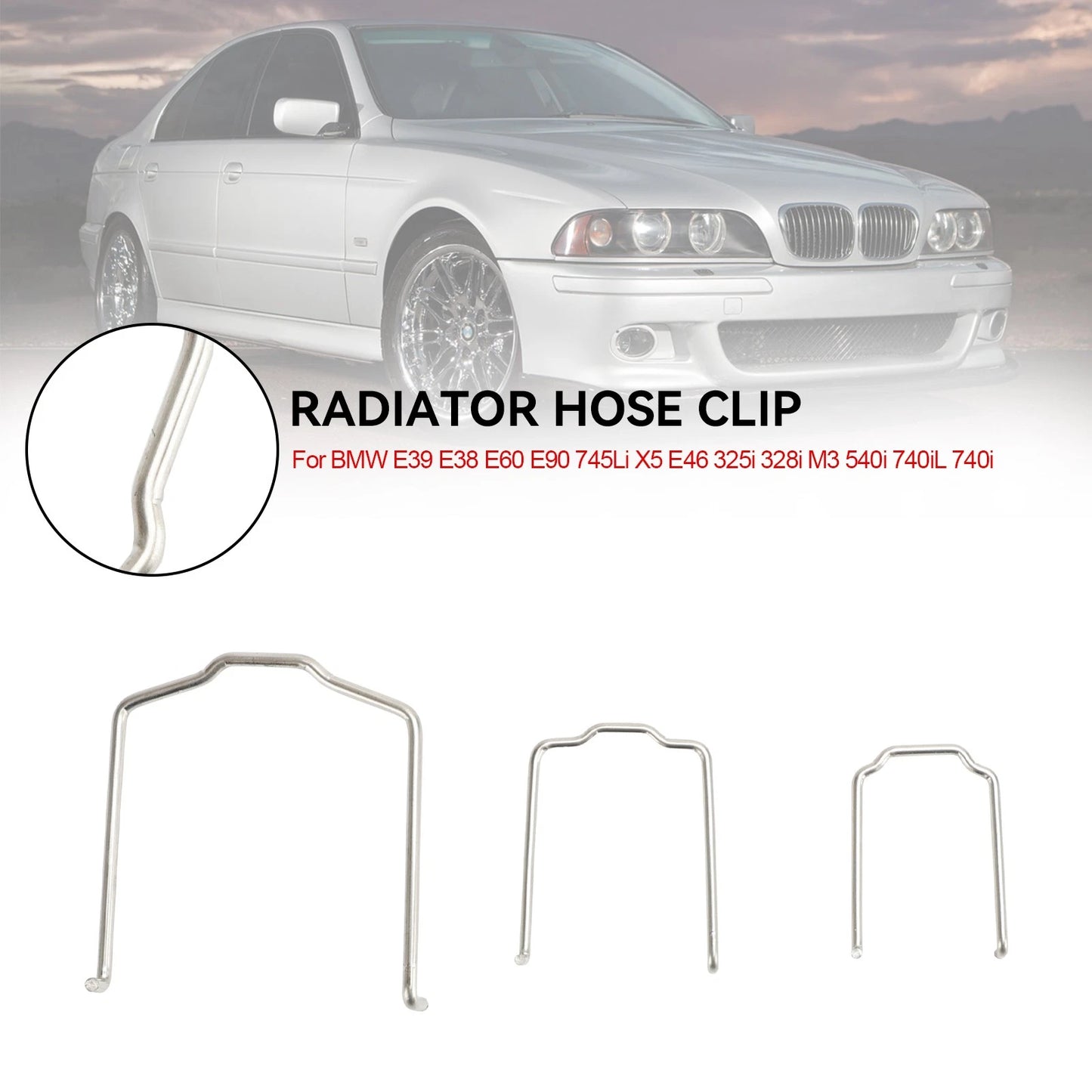 Radiator Hose Clip for BMW E39 E38 E60 E90 745Li X5 E46 325I 328I M3 540I 740Il
