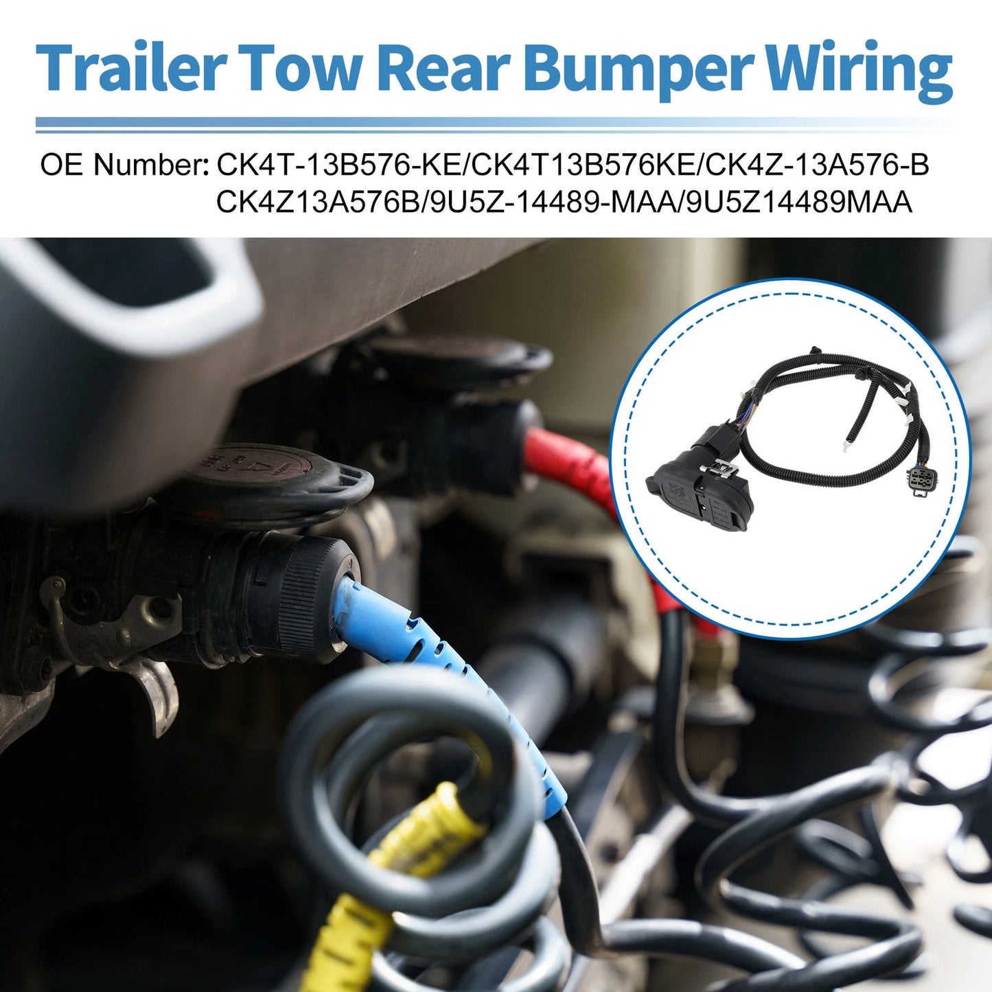Trailer Tow Rear Bumper Wiring Connector Harness Kit for Ford (2015–2020)
