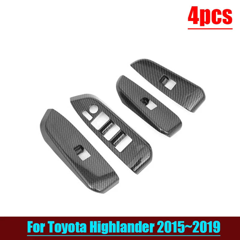 Carbon Fiber Window Lift Panel Trim for Toyota Highlander (2015–2019)