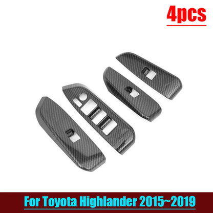 Carbon Fiber Window Lift Panel Trim for Toyota Highlander (2015–2019)