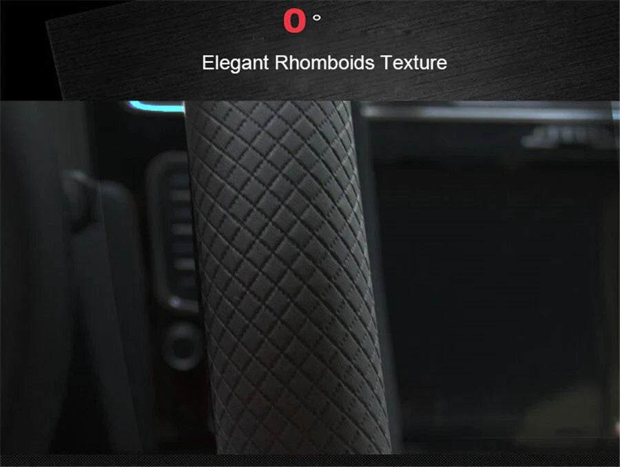 1x PU Leather 15" Steering Wheel Cover for Car - Breathable Anti-slip (AU)