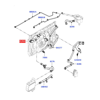 Upper Radiator Water Hose for Land Rover Range Rover Evoque (2019-2024)