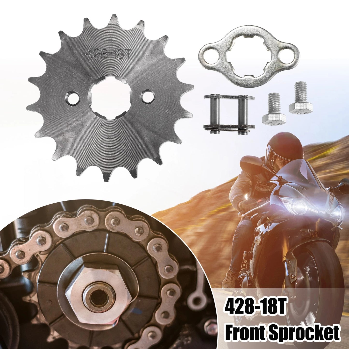 Set of 1 Front Engine Sprocket 428 18T 20mm for Dirt Bike Mini Bike