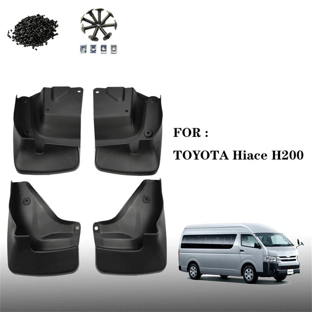 4 Pcs Front & Rear Mud Flaps for Toyota Hiace H200 (2005-2015)