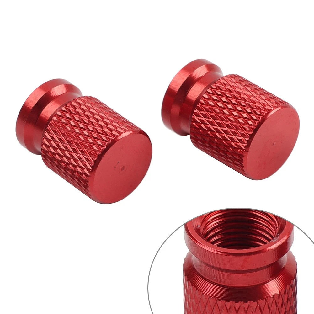Set of 4 Yellow Tire Valve Stem Dust Caps for Universal Fit
