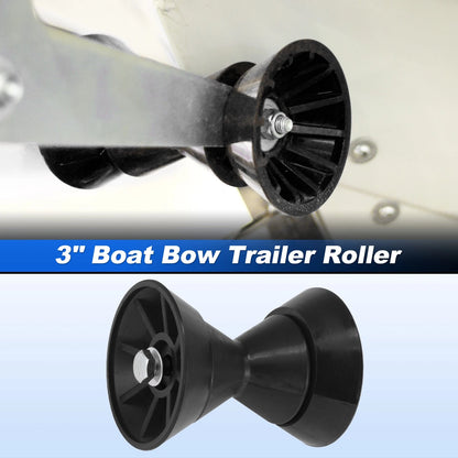 3" Boat Bow Trailer Roller with End Bells & 1/2 Inch Shaft