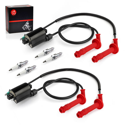 Set of 2 Ignition Coils & Spark Plugs for Honda CBR600F3 CBR600F2 (1991–1998)