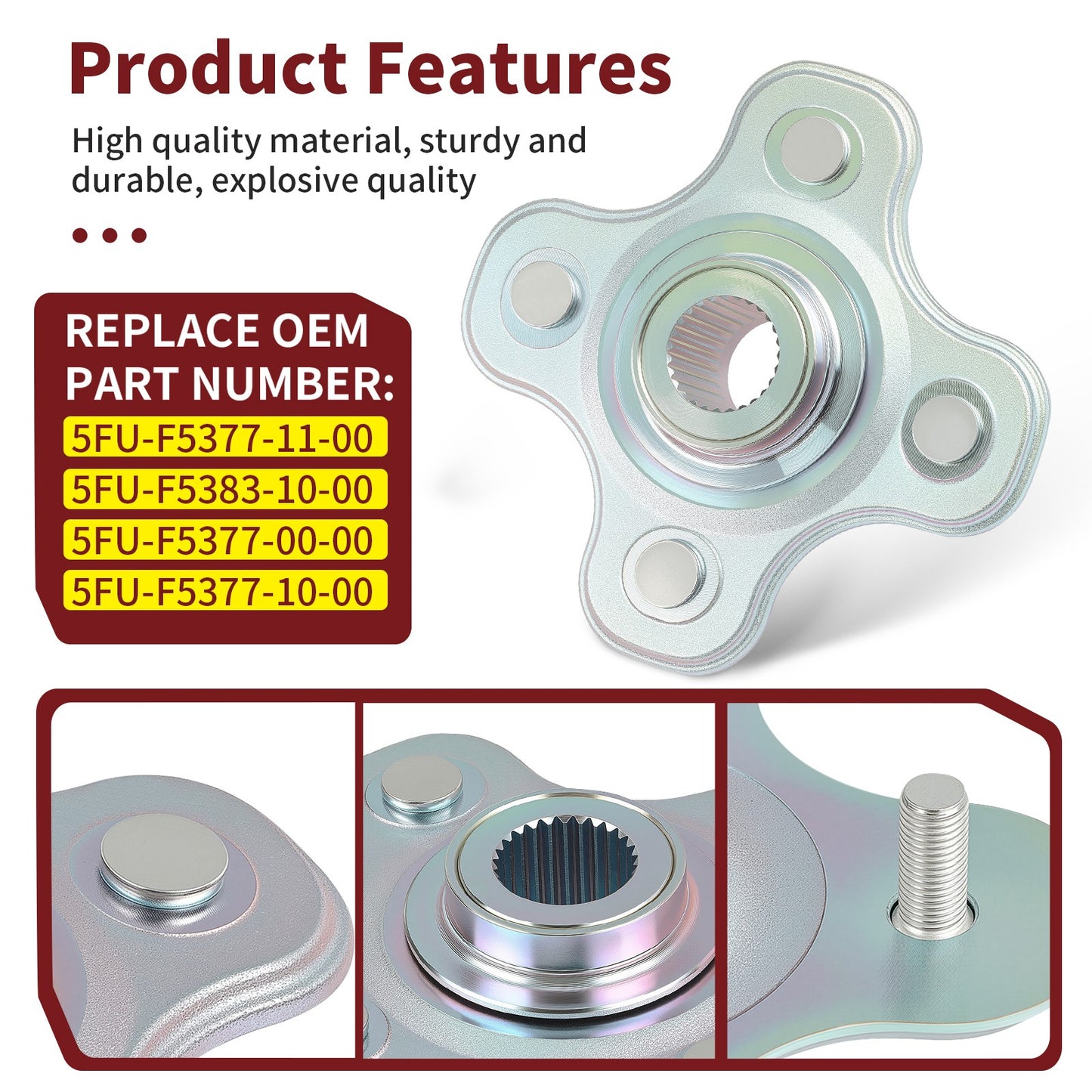 Rear Left Wheel Hub for Yamaha Grizzly 350 YFM350 (2007–2011)