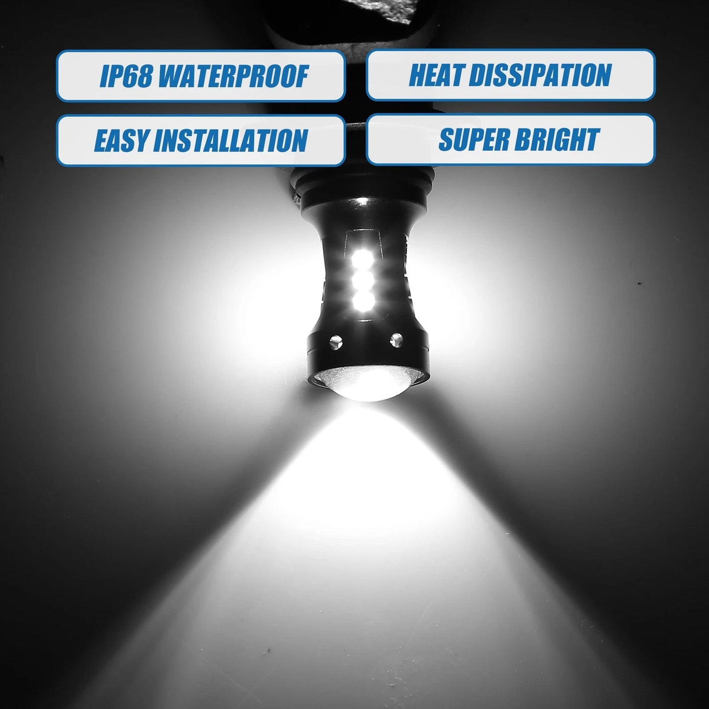 Set of 2 9006 LED Fog Light Bulbs 3030 Chips for Auto Car