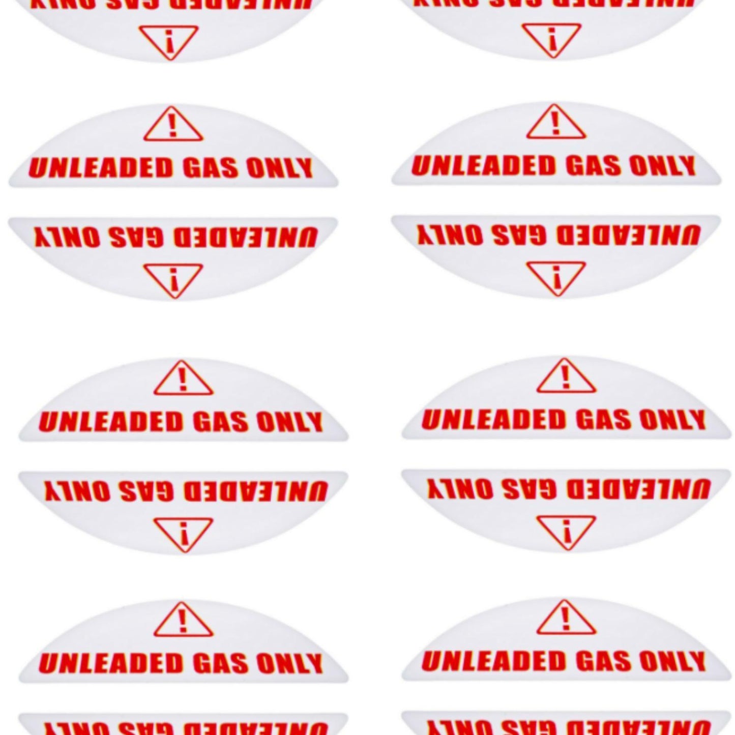 Unleaded Gas Only Fuel Cap Stickers for Cars (Weatherproof, Round)