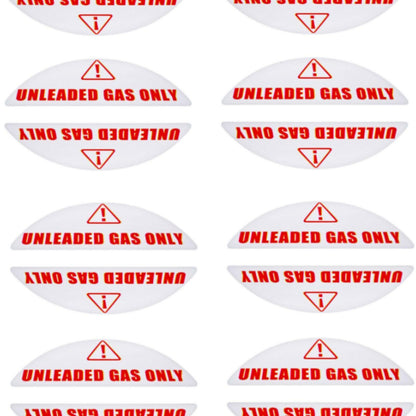 Unleaded Gas Only Fuel Cap Stickers for Cars (Weatherproof, Round)