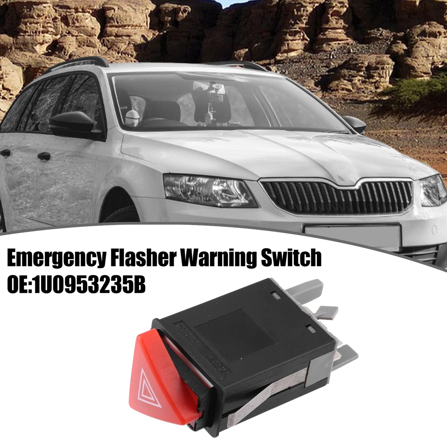 Emergency Flasher Warning Switch 1U0953235B for Skoda Octavia II (2004–2013)