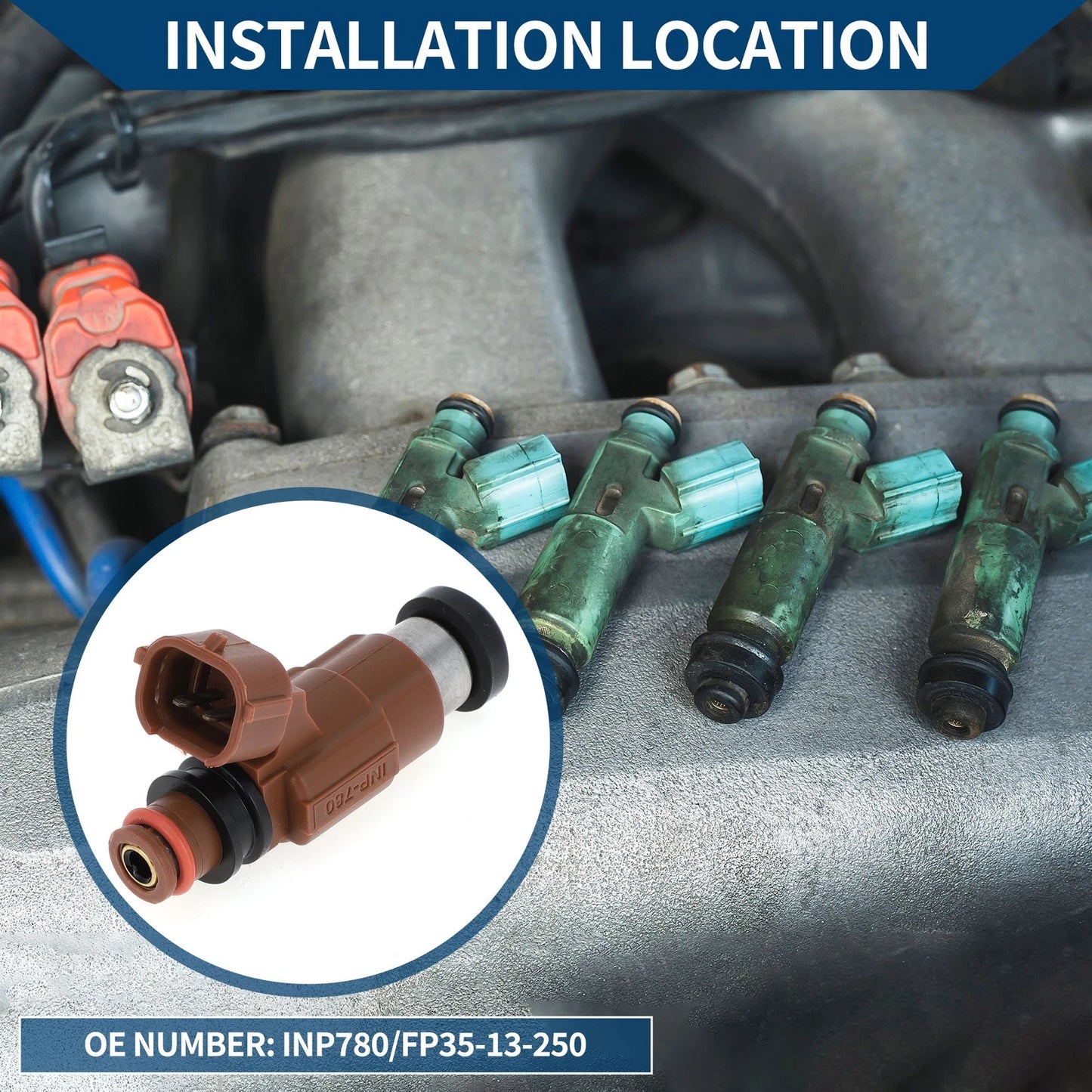 Fuel Injector No.INP780/FP35-13-250 for Mazda 626 ES (2000–2001) 1 Pc