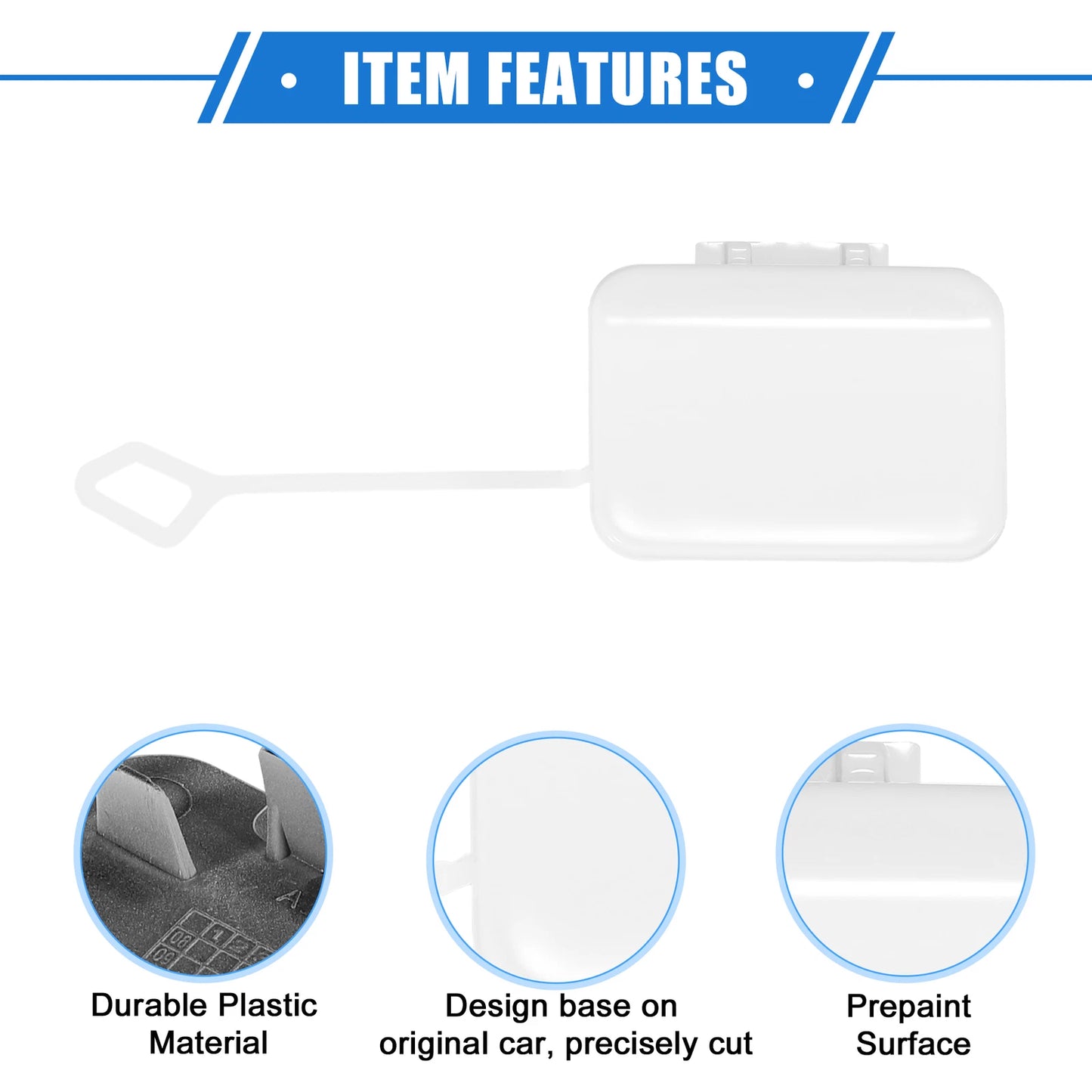 Tow Hook Eye Hole Cap for Mercedes-Benz E550 Sedan (2010–2013) White