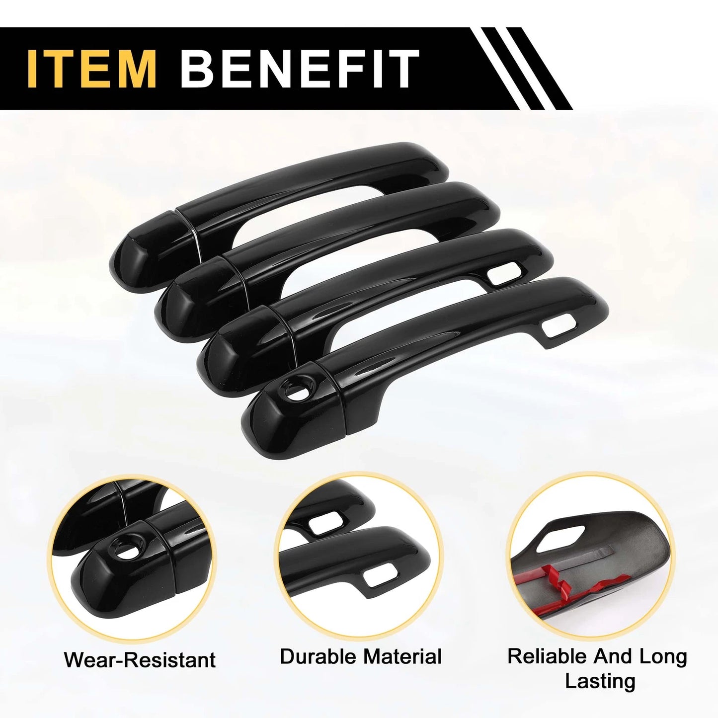Set of 4 Exterior Door Handle Covers for Toyota 4Runner (2010–2019)