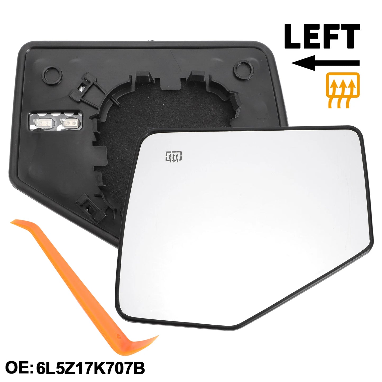 Heated Left Driver Side Mirror Glass for Ford Explorer (2006–2010)