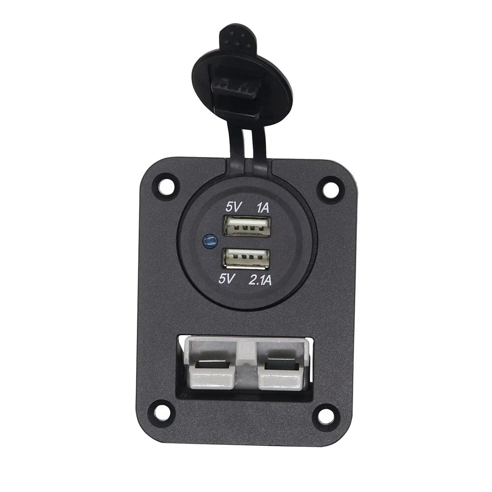 50 Amp Dual USB Socket Flush Mount Recessed Plate for Anderson Boat Camper