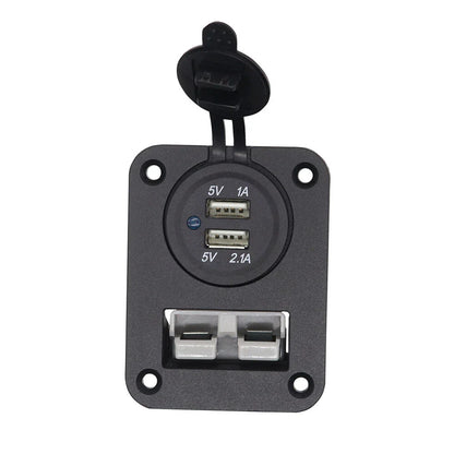 50 Amp Dual USB Socket Flush Mount Recessed Plate for Anderson Boat Camper