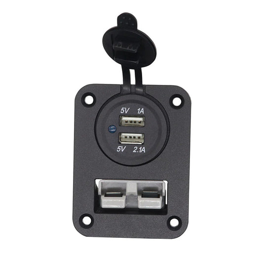 50 Amp Dual USB Socket Flush Mount Recessed Plate for Anderson Boat Camper