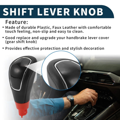 Automatic Gear Shifter Knob for Ford Kuga (2008–2012) - Plastic Faux Leather Black