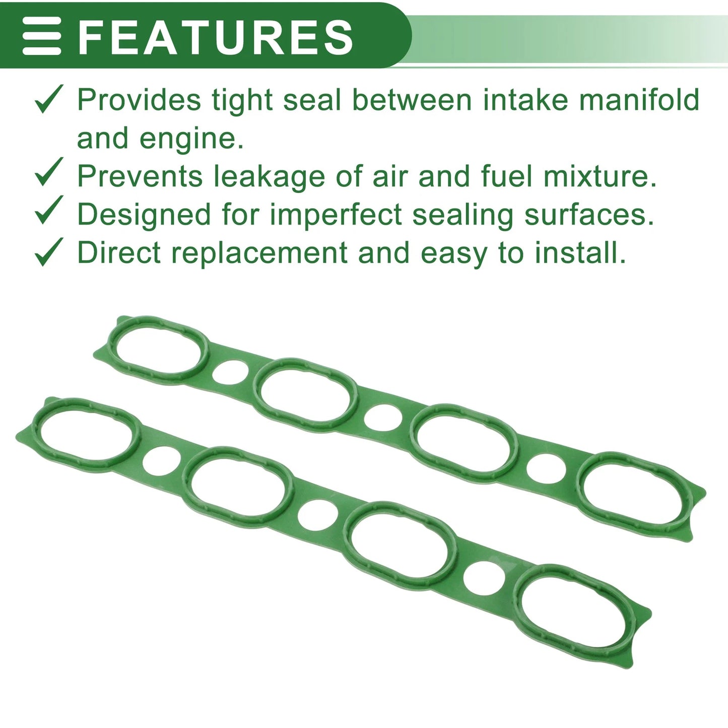 Set of 2 Engine Intake Manifold Gaskets for Porsche Cayenne (2003–2006) 94811014501 Rubber