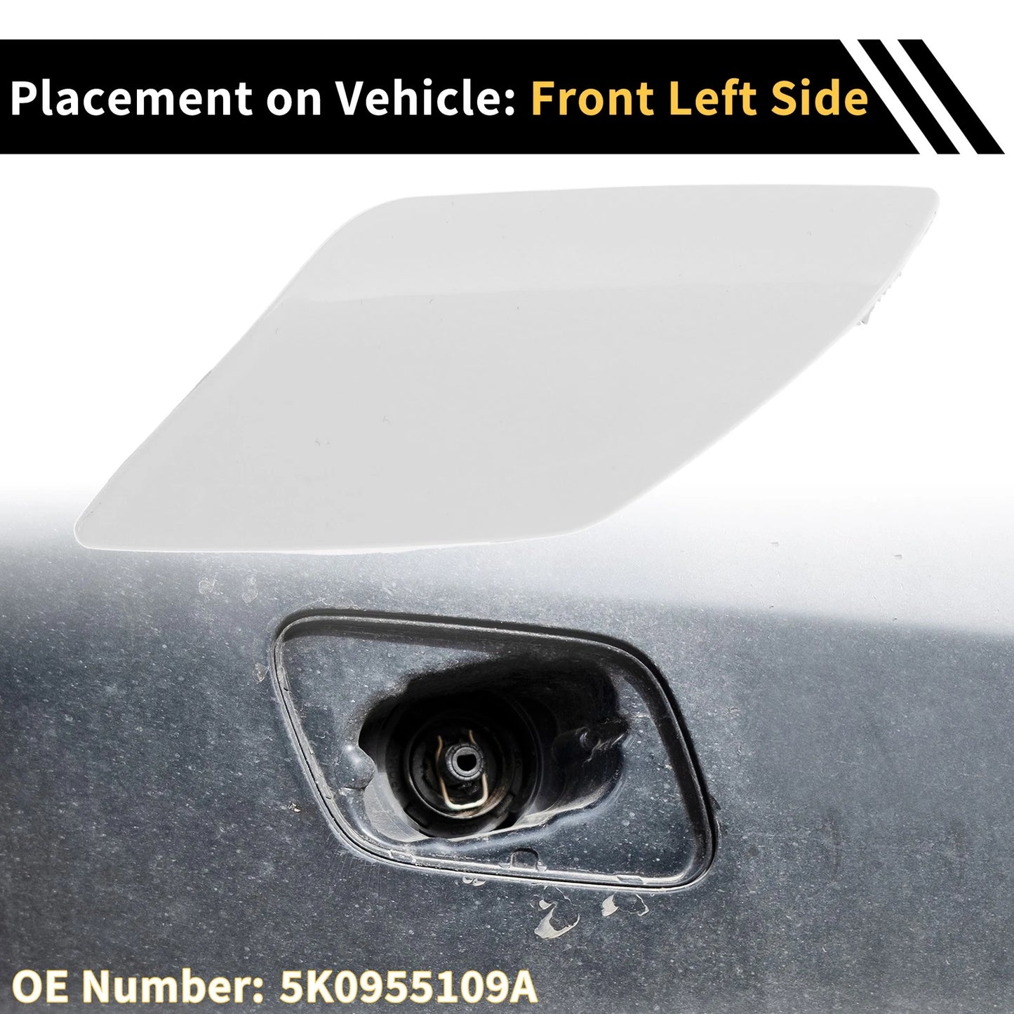 Left Headlight Washer Nozzle Cover Cap for VW Golf 6 MK6 GTI (2009–2013)