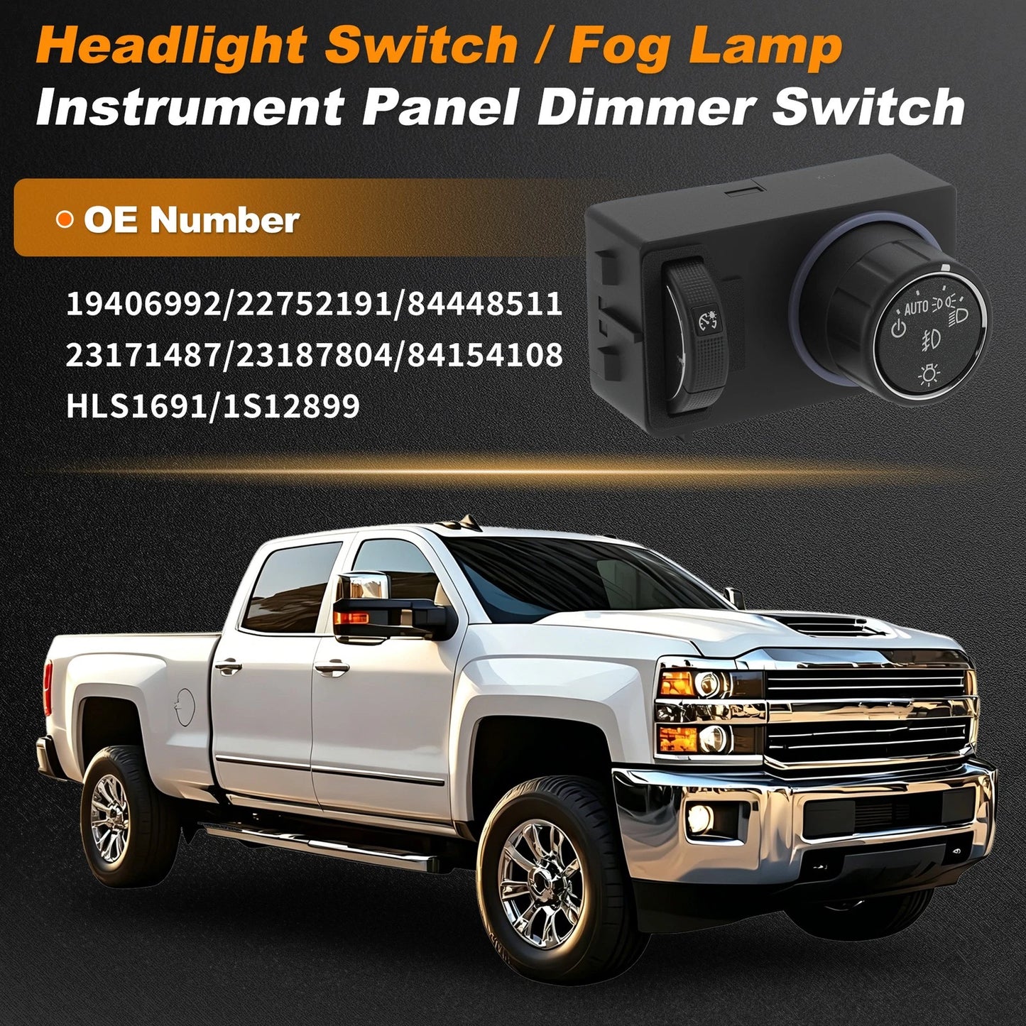 Fog Lamp Switch 19406992 for Chevrolet Silverado Tahoe Suburban (2015–2020)