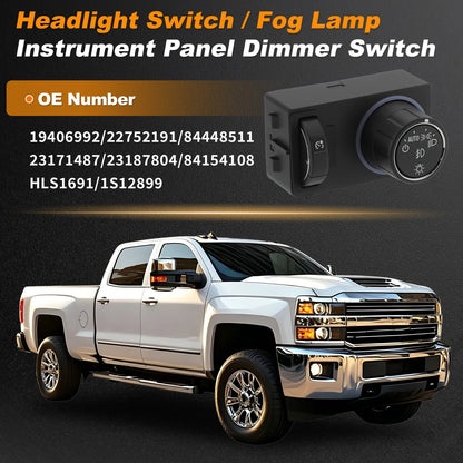 Fog Lamp Switch 19406992 for Chevrolet Silverado Tahoe Suburban (2015–2020)