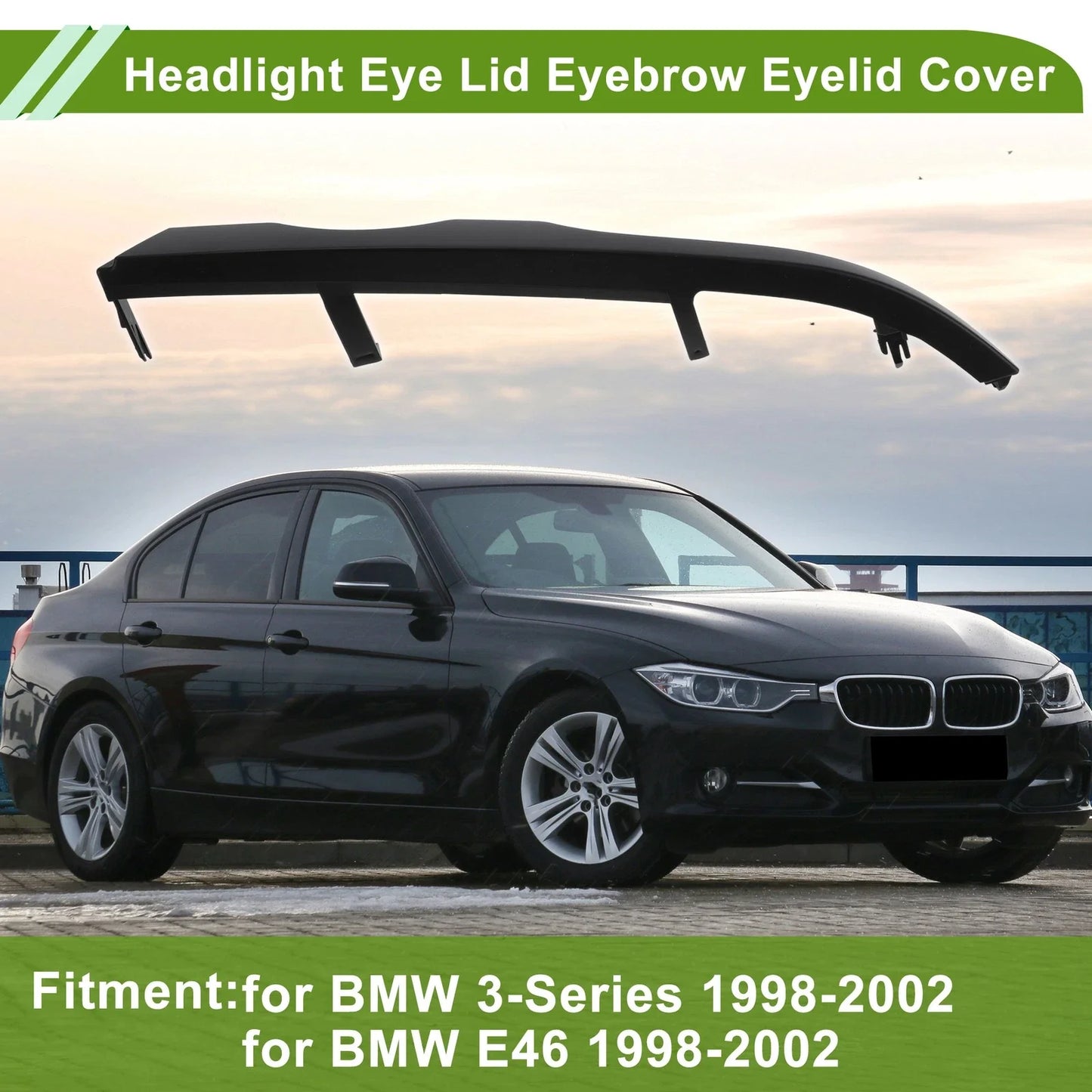 Headlight Eyebrow Headlamp Eyelid Cover for BMW 3-Series